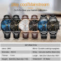 Men's PU Leather Watches Fashion Luxury Military Sport Analog Quartz  Watch for Men Classic Casual Waterproof Watch